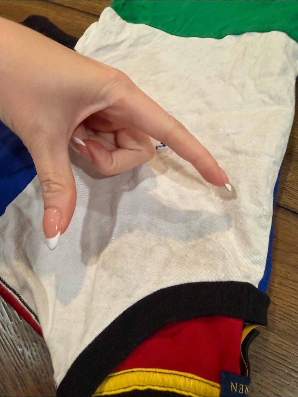Polo by Ralph Lauren Colorblock Tee in Blue, Red, Green, White & Black - Picture 13 of 13
